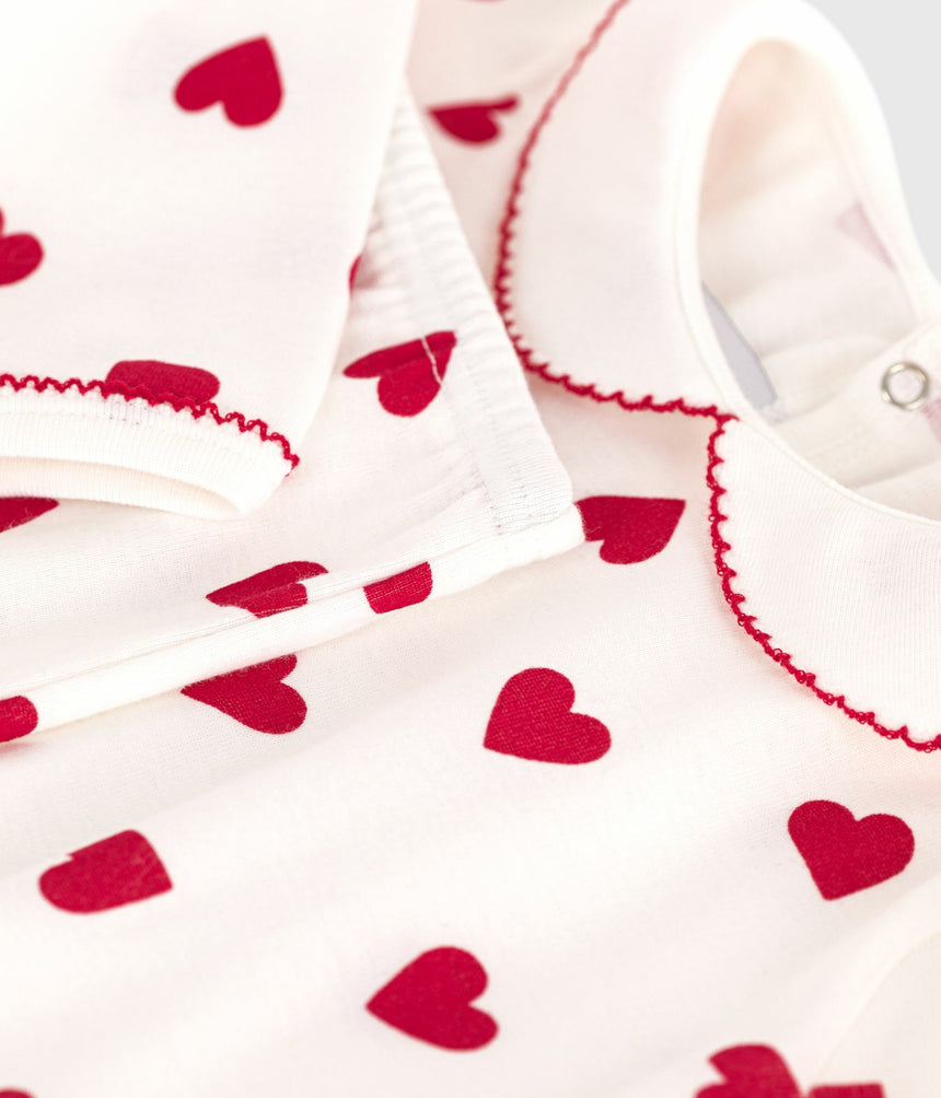 BABIES TWO-PIECE PYJAMAS PRINTED WITH HEARTS