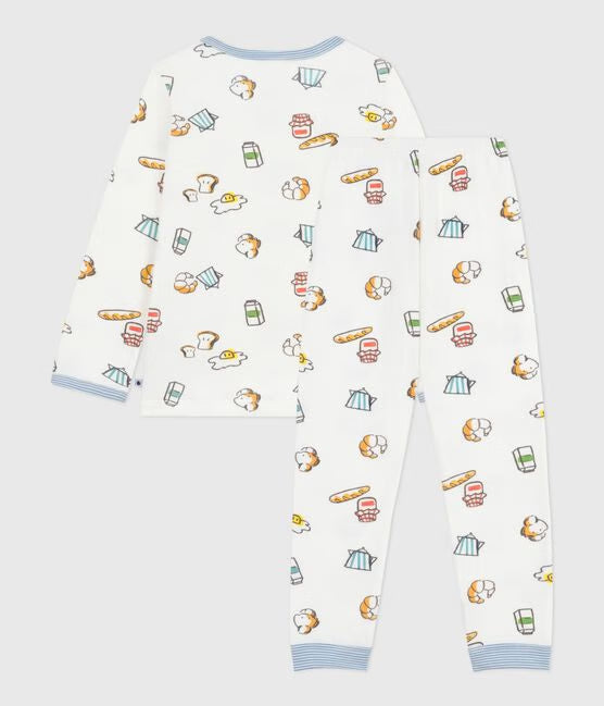 CHILDREN’S BREAKFAST-PRINT TUBE KNIT PYJAMAS