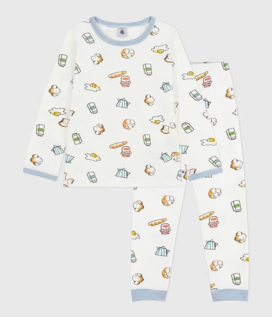 CHILDREN’S BREAKFAST-PRINT TUBE KNIT PYJAMAS