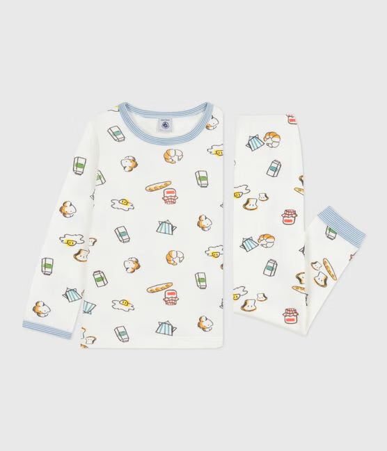 CHILDREN’S BREAKFAST-PRINT TUBE KNIT PYJAMAS