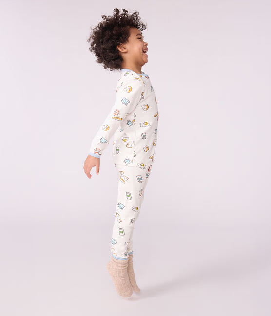 CHILDREN’S BREAKFAST-PRINT TUBE KNIT PYJAMAS