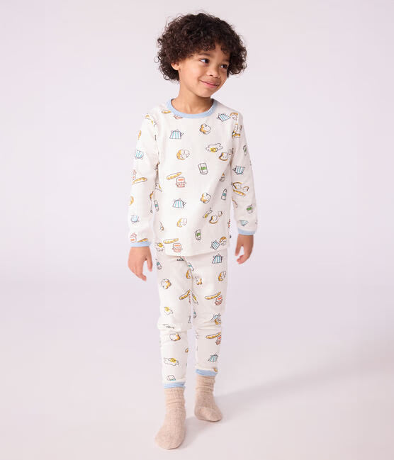 CHILDREN’S BREAKFAST-PRINT TUBE KNIT PYJAMAS
