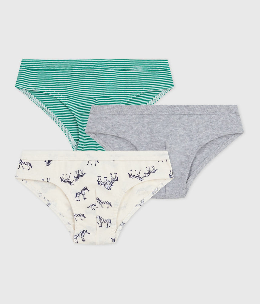 PACK OF CHILDREN'S ZEBRA PRINT COTTON BRIEFS