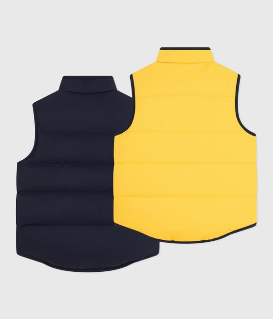 CHILDREN'S REVERSIBLE TWO-TONE SLEEVELESS PUFFER JACKET