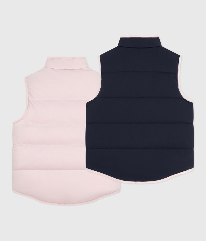 CHILDREN'S REVERSIBLE TWO-TONE SLEEVLESS PUFFER JACKETS