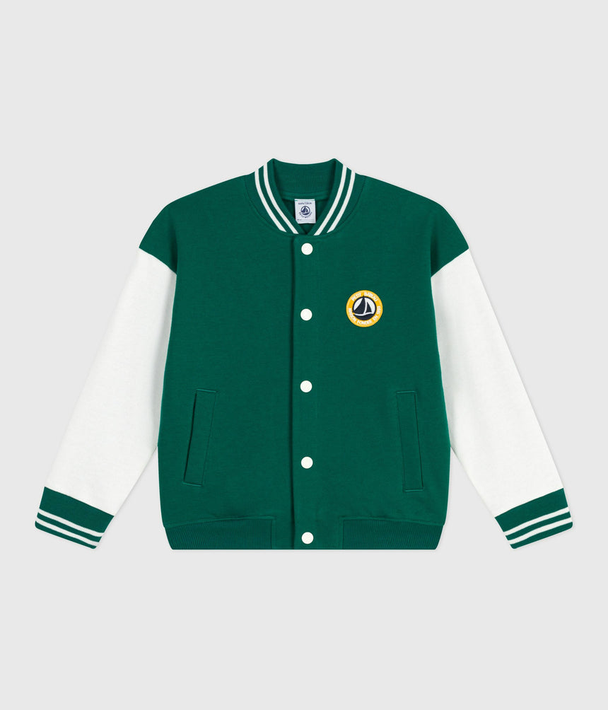 CHILDREN'S VARSITY-STYLE JACKET IN PLAIN COTTON