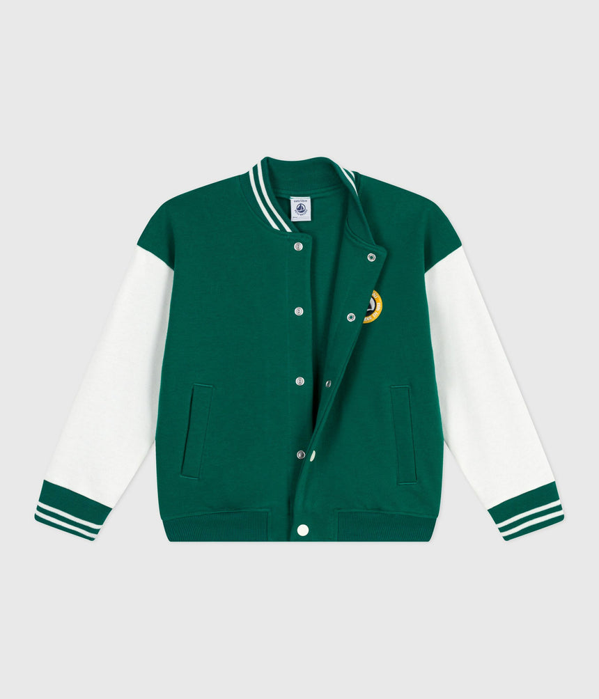 CHILDREN'S VARSITY-STYLE JACKET IN PLAIN COTTON