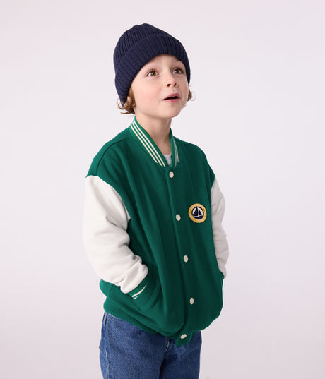 CHILDREN'S VARSITY-STYLE JACKET IN PLAIN COTTON