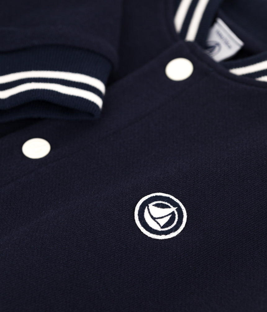CHILDRENS' VARSITY STYLE JACKET IN PLAIN COTTON