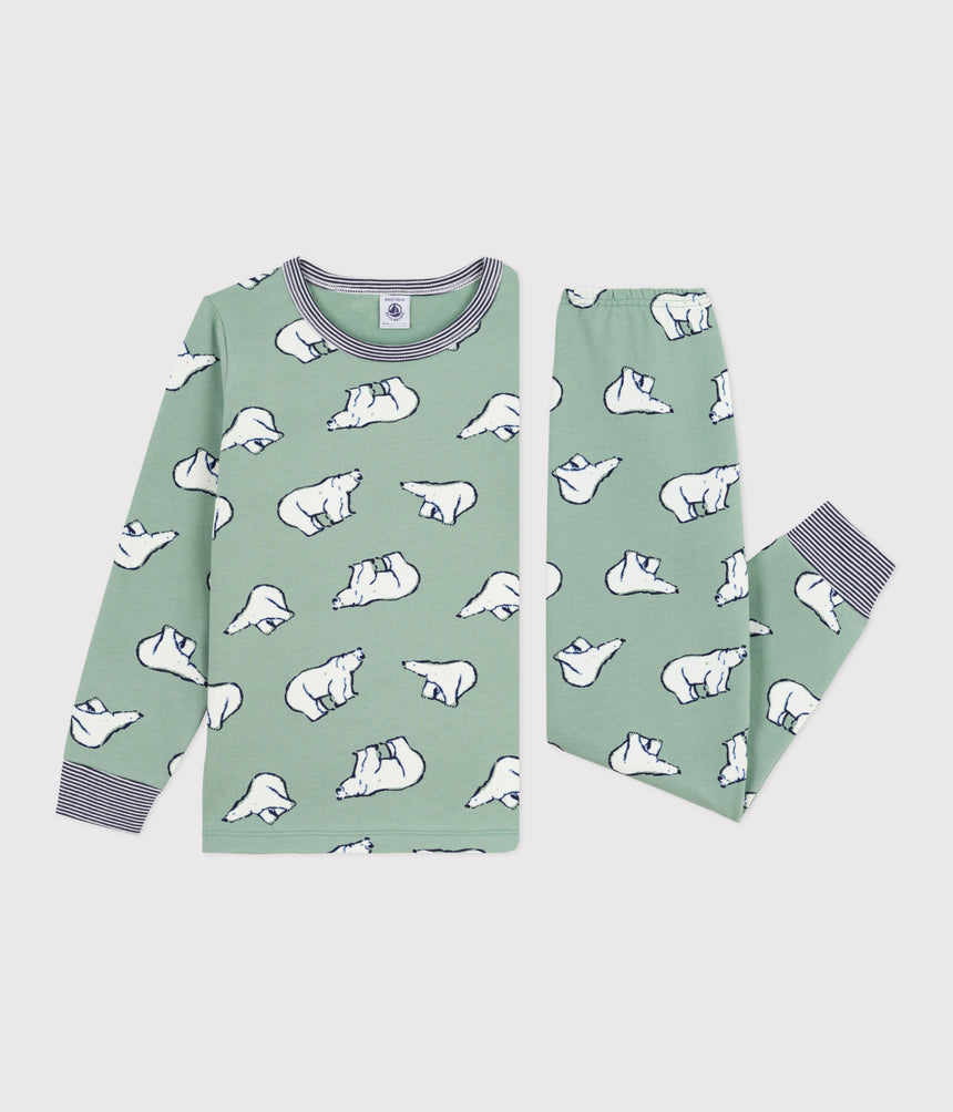 CHILDREN'S PYJAMAS IN BEAR-PRINT FLEECE