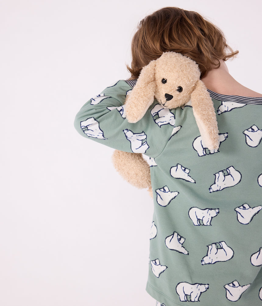 CHILDREN'S PYJAMAS IN BEAR-PRINT FLEECE