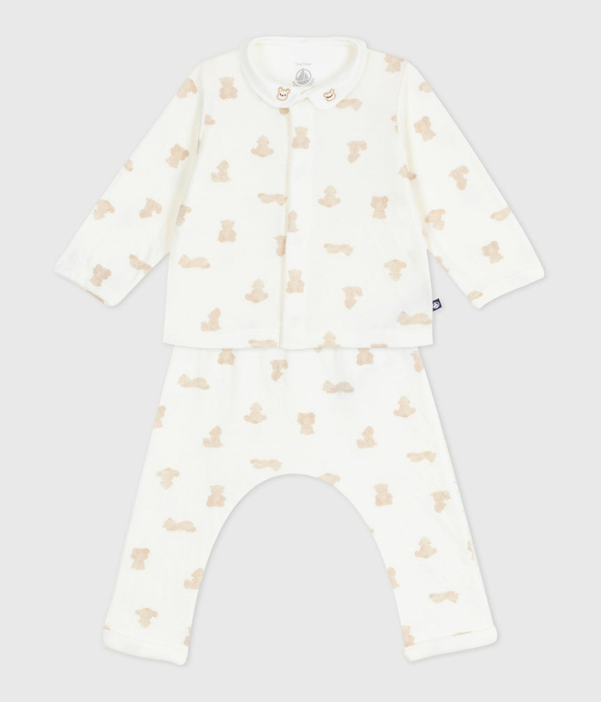 BABIES' TEDDY BEAR PRINT COTTON 3-PIECE GIFT SET