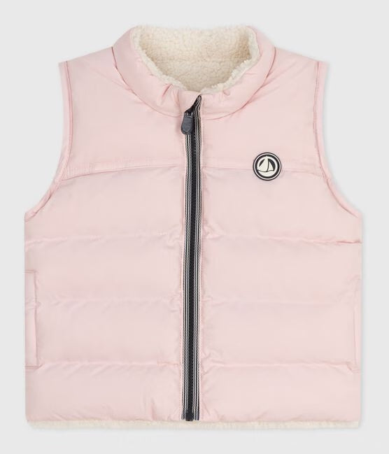 BABIES REVERSIBLE SLEEVELESS PUFFER JACKET