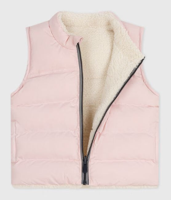 BABIES REVERSIBLE SLEEVELESS PUFFER JACKET
