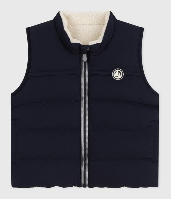 BABIES REVERSIBLE SLEEVELESS PUFFER JACKET