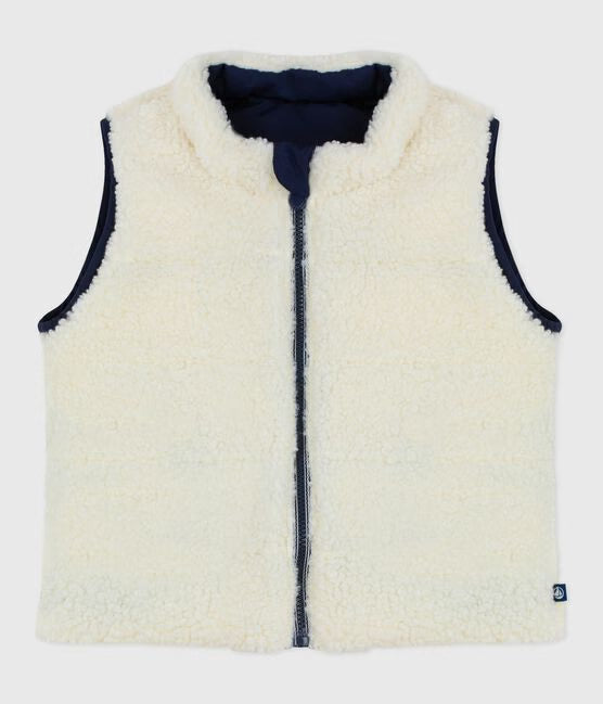 BABIES REVERSIBLE SLEEVELESS PUFFER JACKET