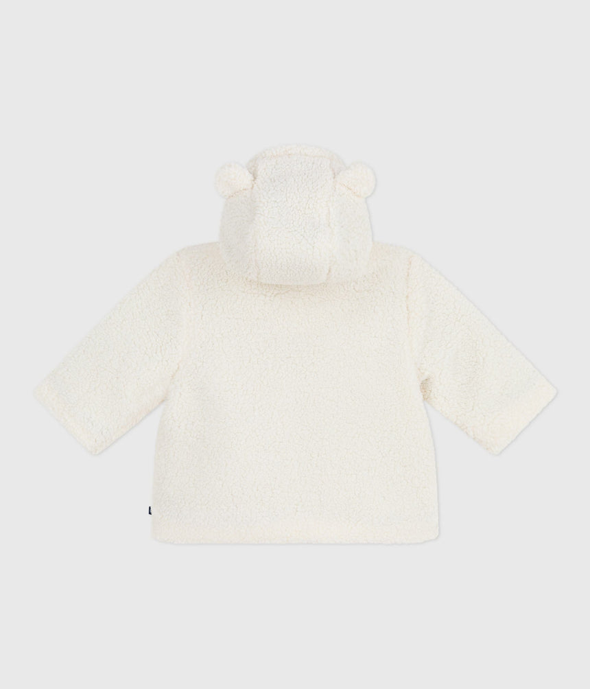 BABIES' PADDED SHERPA COAT WITH A HOOD