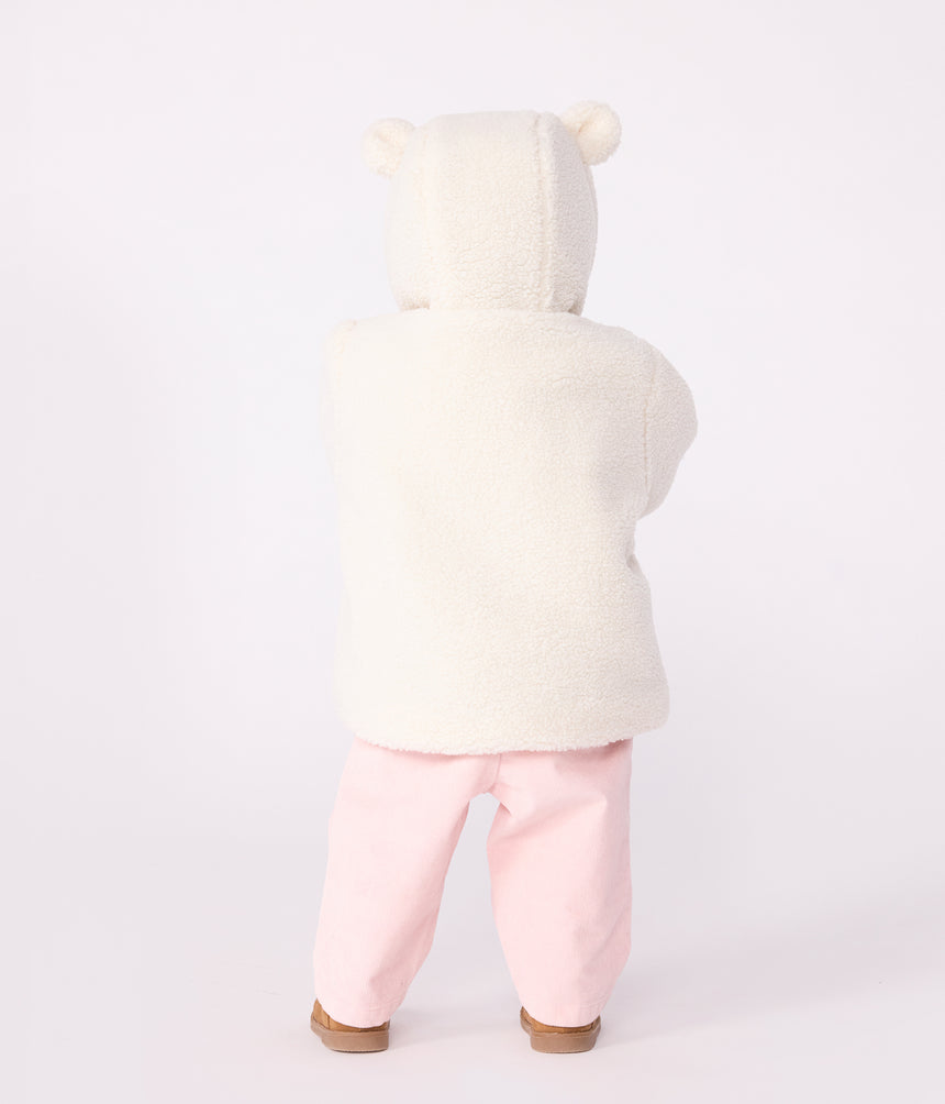 BABIES' PADDED SHERPA COAT WITH A HOOD