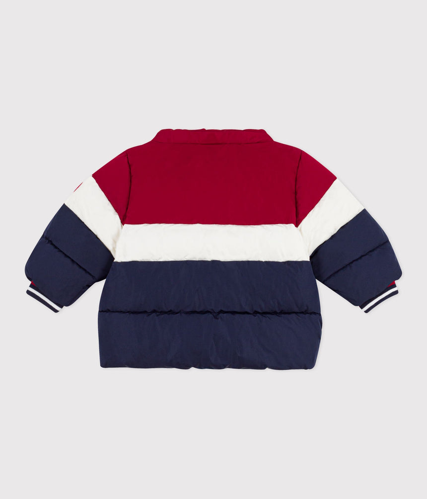 BABIES' LIGHT PLAIN COLOR BLOCK PUFFER JACKET