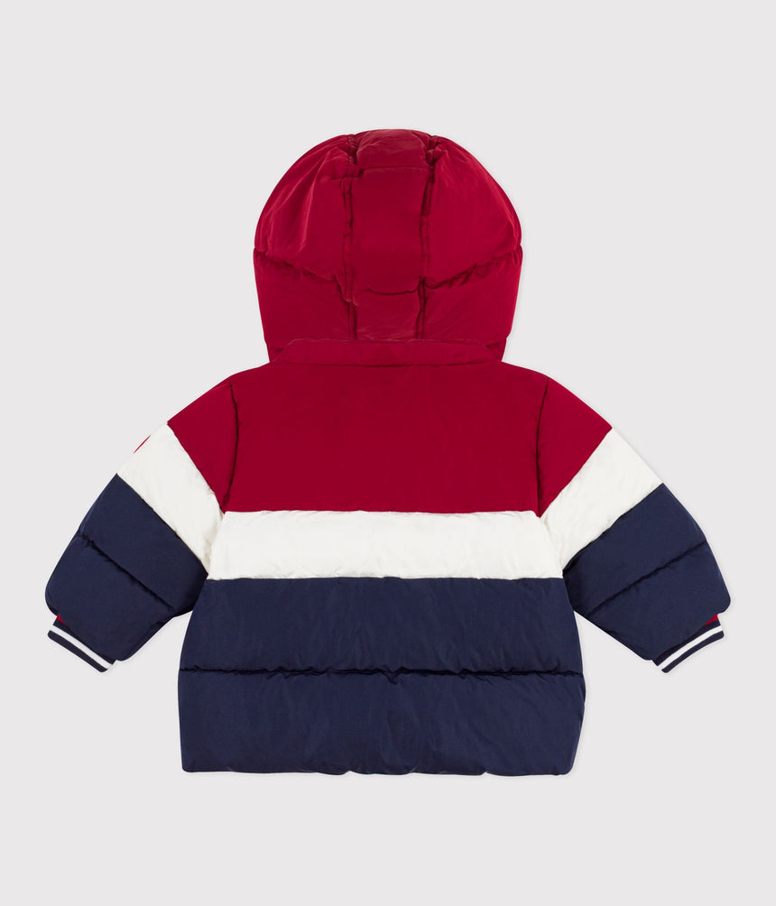 BABIES' LIGHT PLAIN COLOR BLOCK PUFFER JACKET