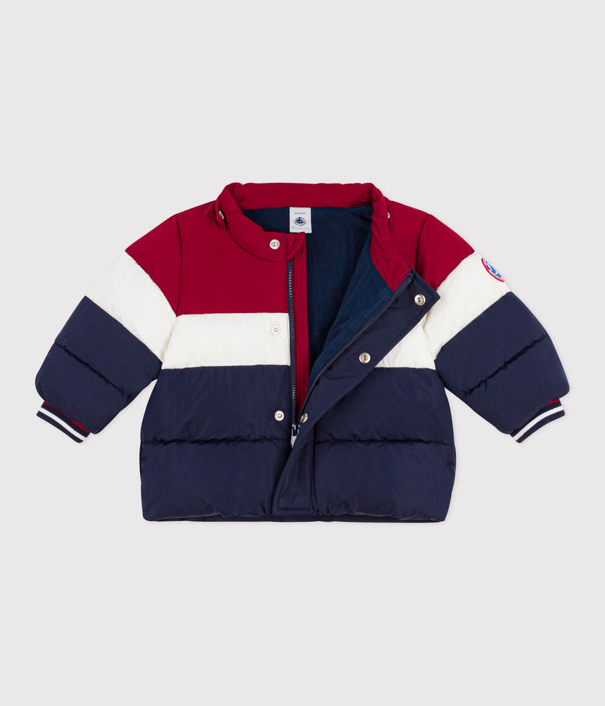 BABIES' LIGHT PLAIN COLOR BLOCK PUFFER JACKET
