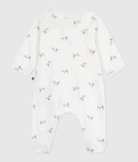 BABIES FLORAL COTTON  PYJAMA SUIT WITH A COLLAR