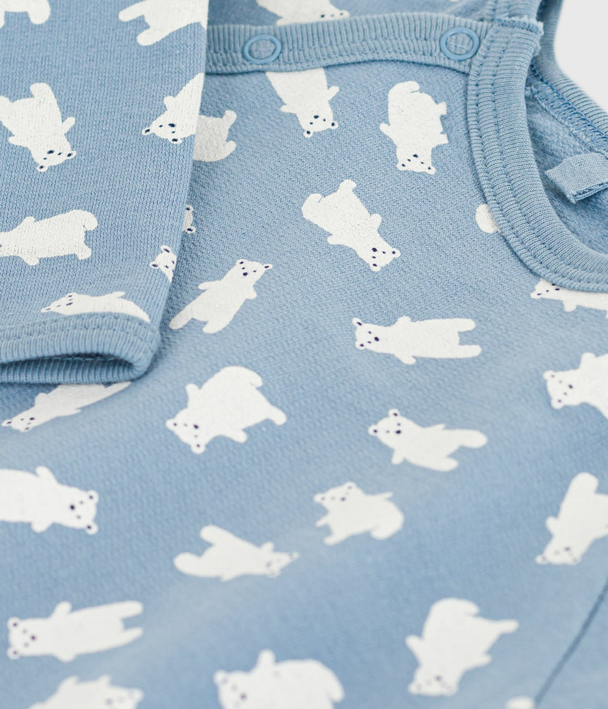 BABIES' PRINTED BRUSHED FLEECE PYJAMA SUIT