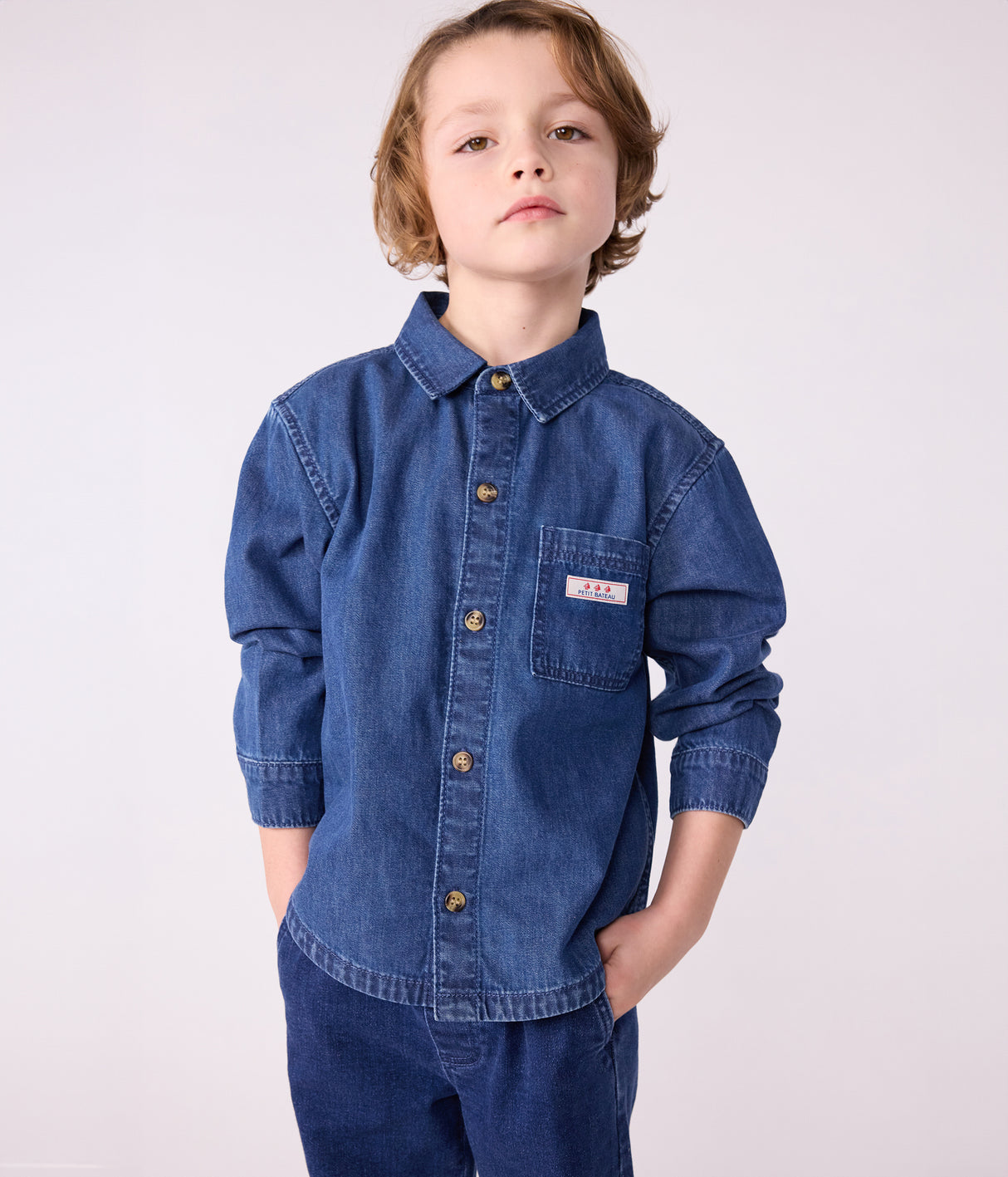CHILDREN'S PLAIN DENIM SHIRT