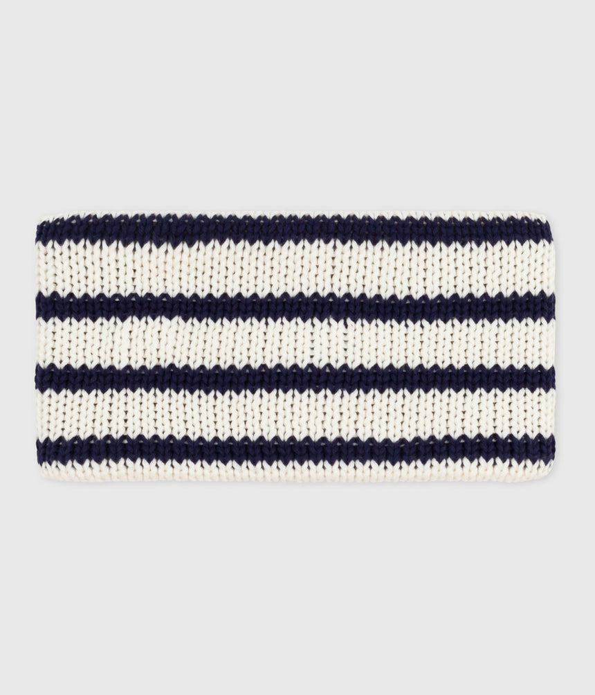 BABIES' STRIPY FLEECE-LINED KNITTED SNOOD
