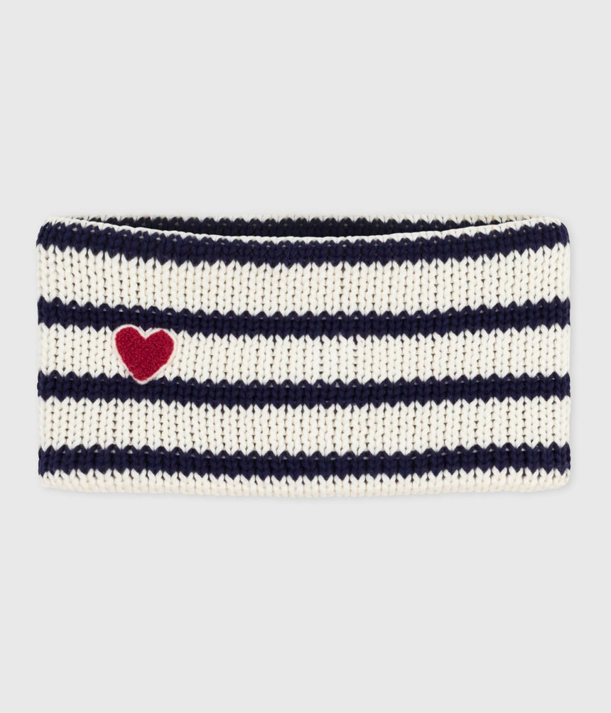 BABIES' STRIPY FLEECE-LINED KNITTED SNOOD