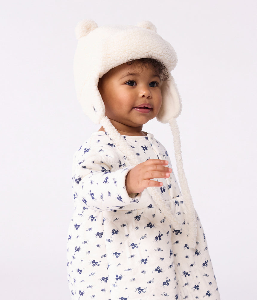 BABIES' CHAPKA IN FAUX FUR WITH A SHERPA LINING