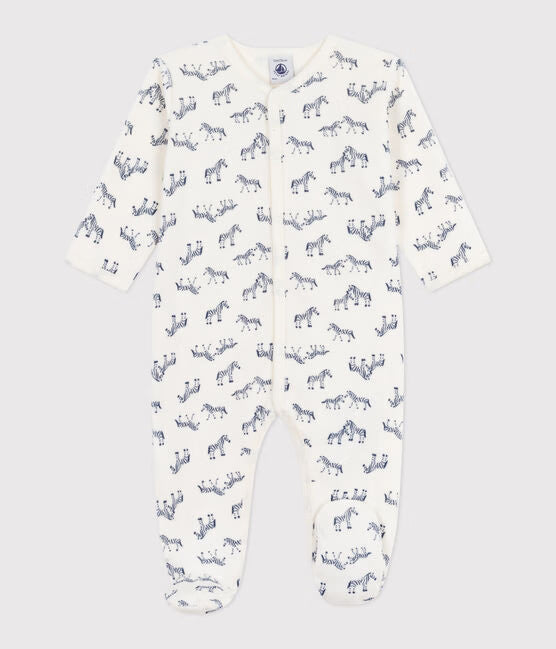 BABIES' VELOUR PYJAMA SUIT WITH A ZEBRA PRINT