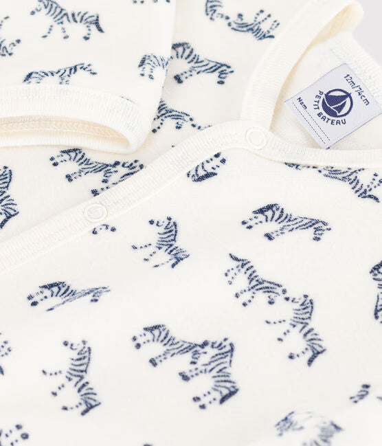 BABIES' VELOUR PYJAMA SUIT WITH A ZEBRA PRINT