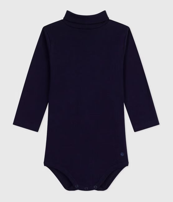 BABIES' PLAIN COTTON ROLL NECK BODY
