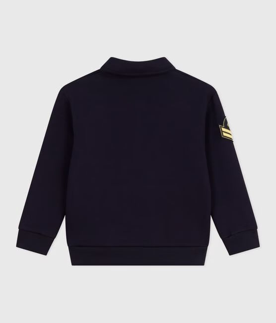 CHILDREN'S PLAIN COTTON POLO-STYLE SWEATSHIRT