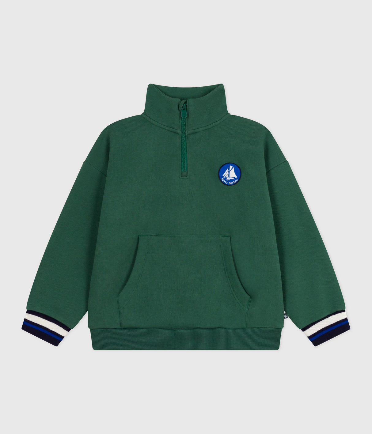 CHILDREN'S PLAIN SHAWL COLLARED COTTON SWEATSHIRT