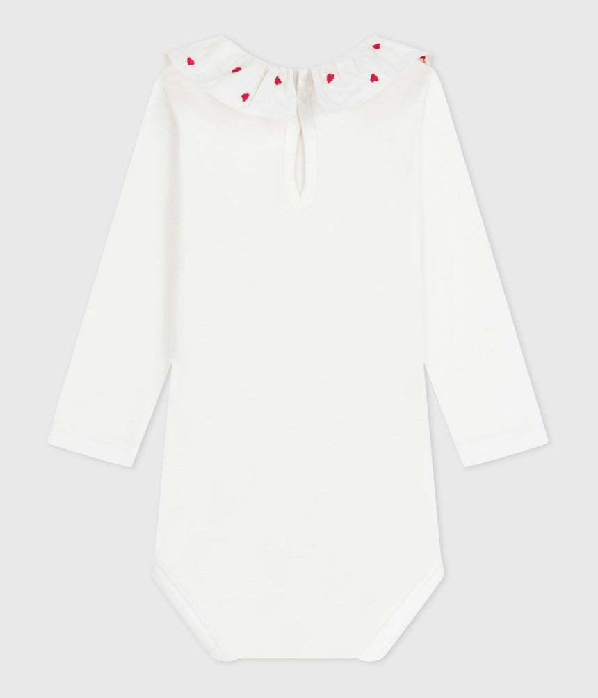 BABIES' PLAIN COTTON BODY WITH AN EMBROIDERED COLLAR