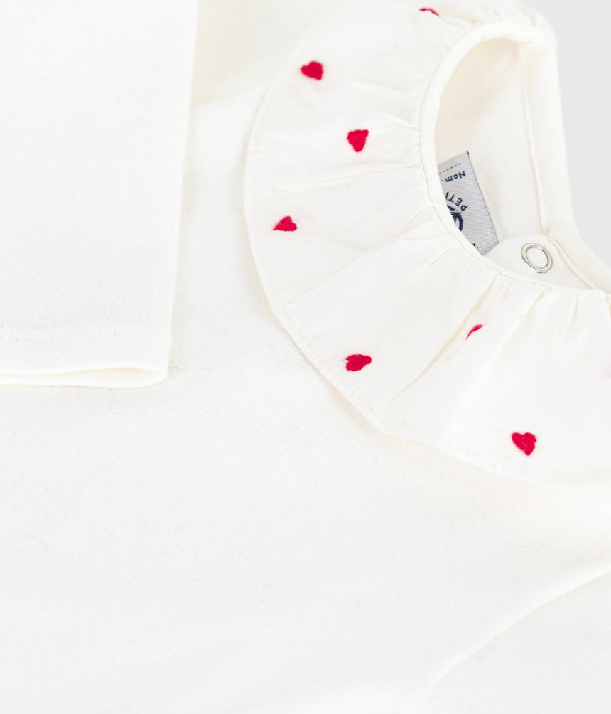 BABIES' PLAIN COTTON BODY WITH AN EMBROIDERED COLLAR
