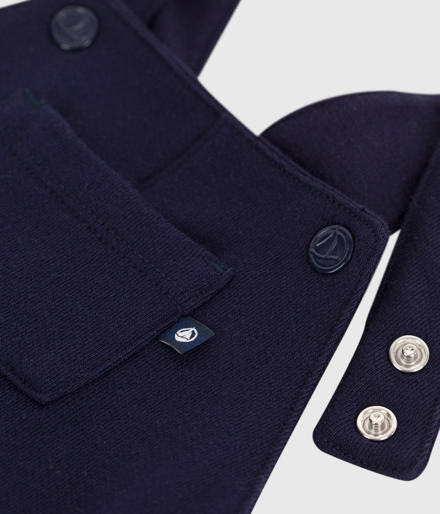 BABIES' LONG-LEG PLAIN COTTON DUNGAREES