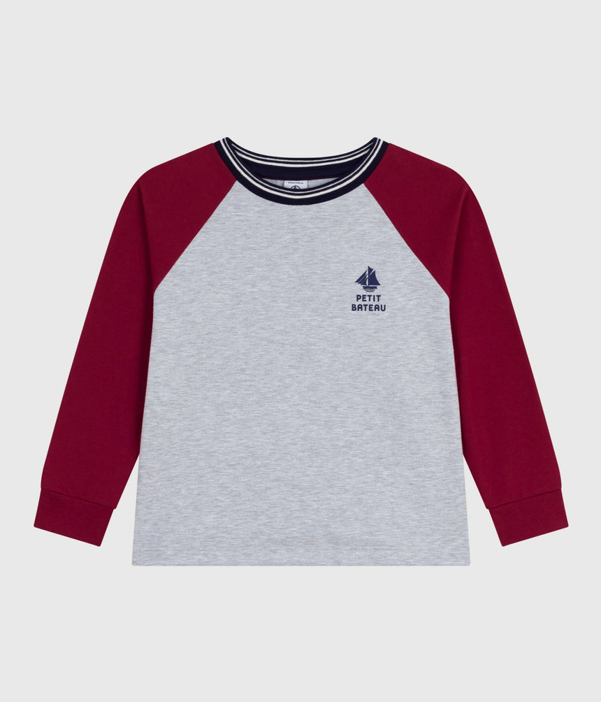 CHILDREN'S LONG-SLEEVED PLAIN COTTON T-SHIRT