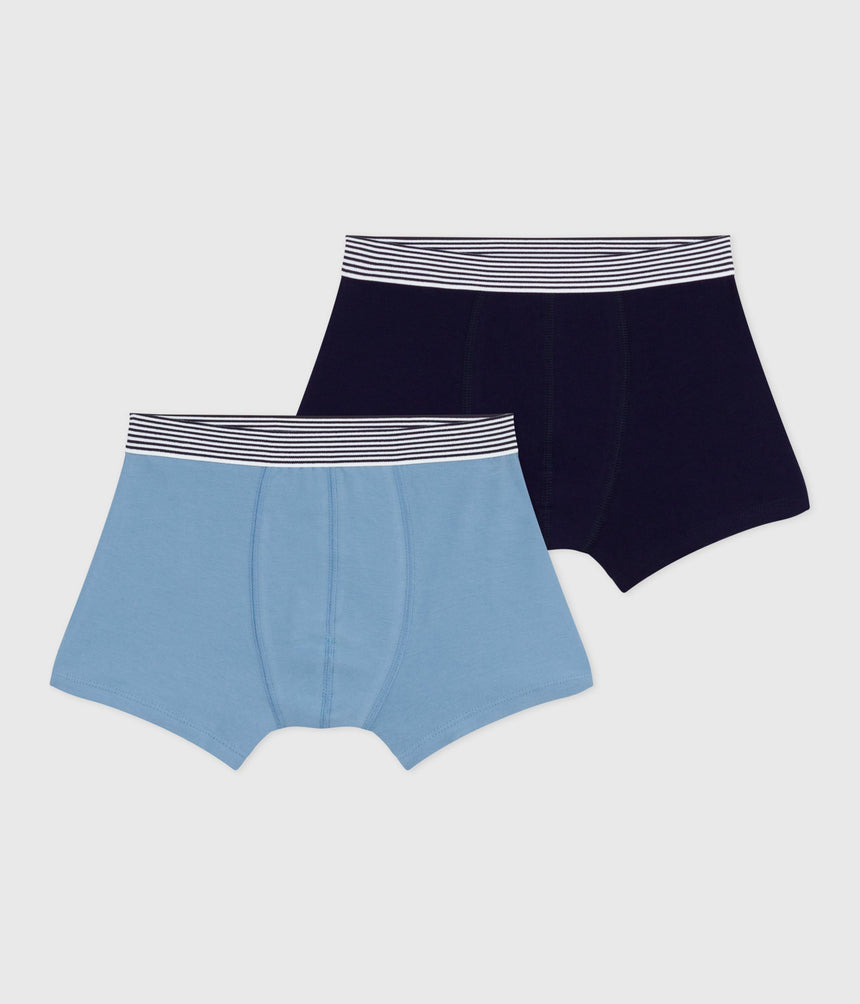 PACK OF PLAIN COTTON AND ELASTANE BOXERS FOR JUNIOR BOYS