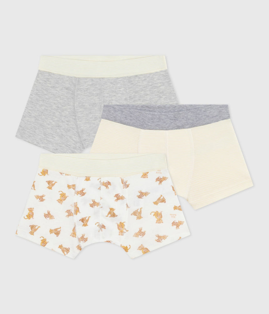 PACK OF CHILDRENS LEOPARD-PRINT COTTON BOXERS WITH A COVERRD WAISTBAND