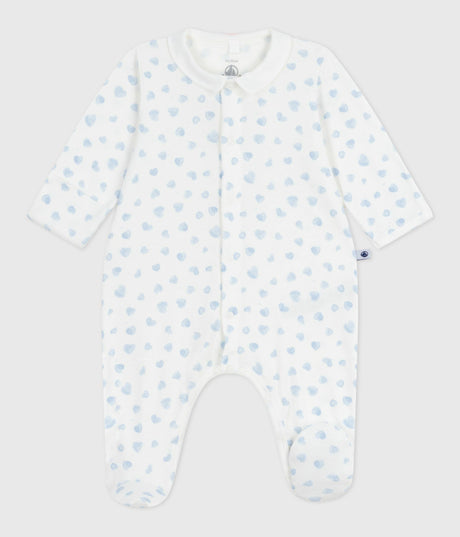 BABIES HEART COTTON PYJAMA SUIT WITH A COLLAR