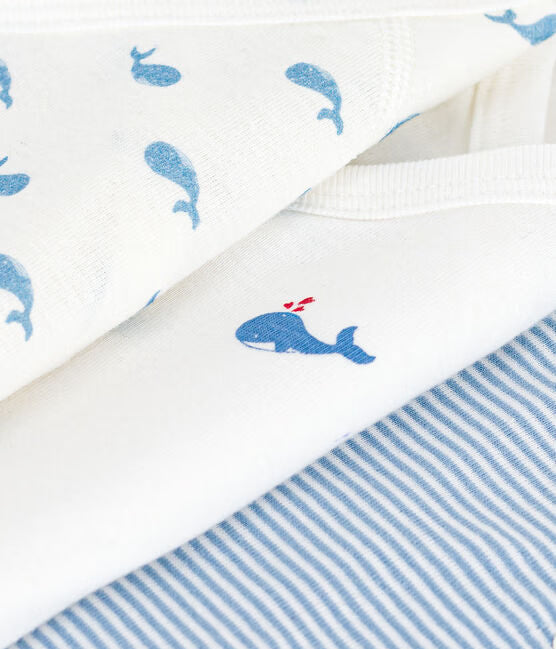 PACK OF BABIES SHORT-SLEEVED PRINTED COTTON WRAPOVER BODIES