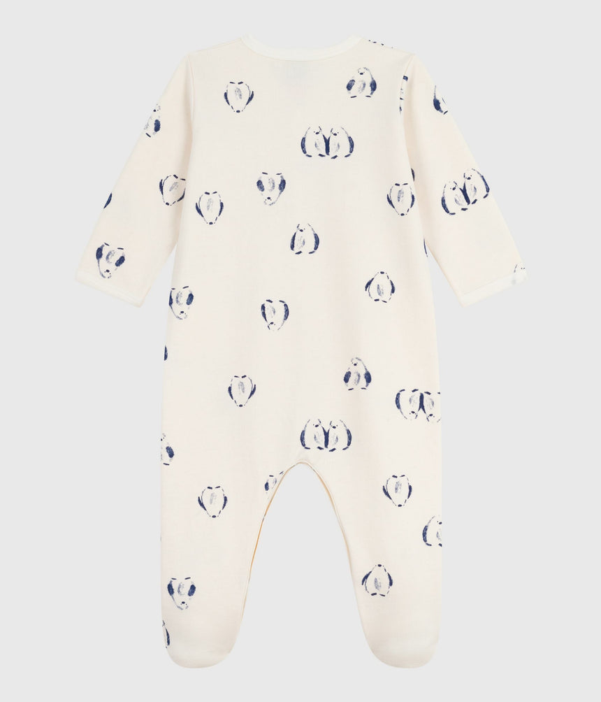 BABIES' FLORAL-PRINT BRUSHED FLEECE PYJAMAS WITH A PETAL COLLAR