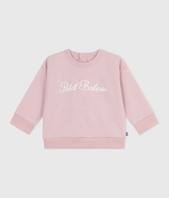 BABIES PETIT BATEAU EMBROIDERED COTTON SWEATSHIRT