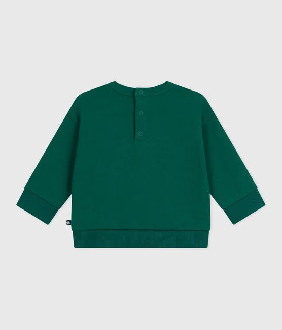 BABIES PETIT BATEAU EMBROIDERED COTTON SWEATSHIRT