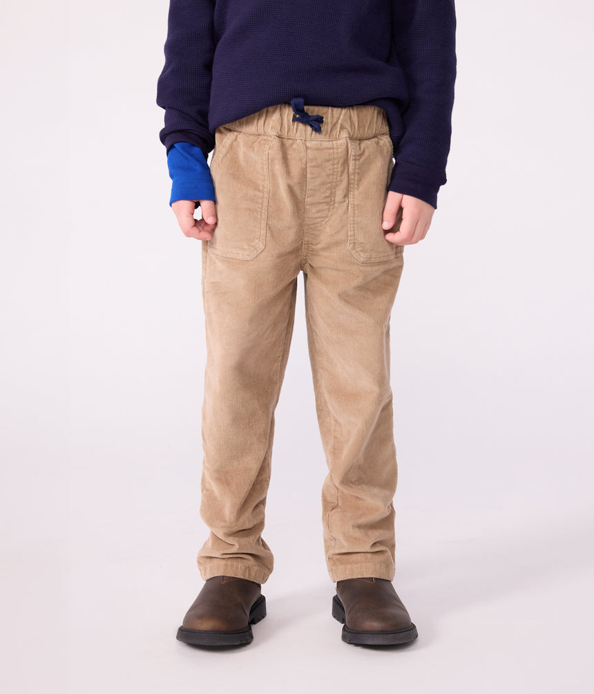 CHILDREN'S STRAIGHT PLAIN CORDUROY TROUSERS