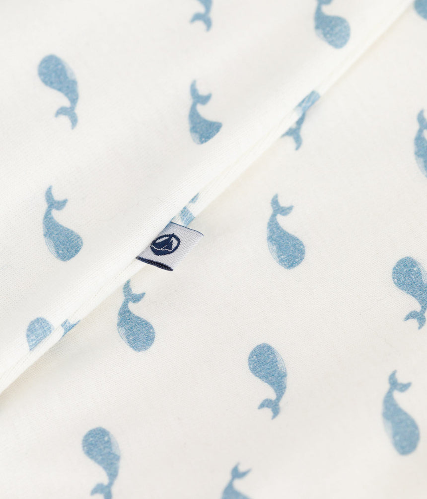 BABIES FOOTLESS WHALE-PRINT COTTON BODYJAMA