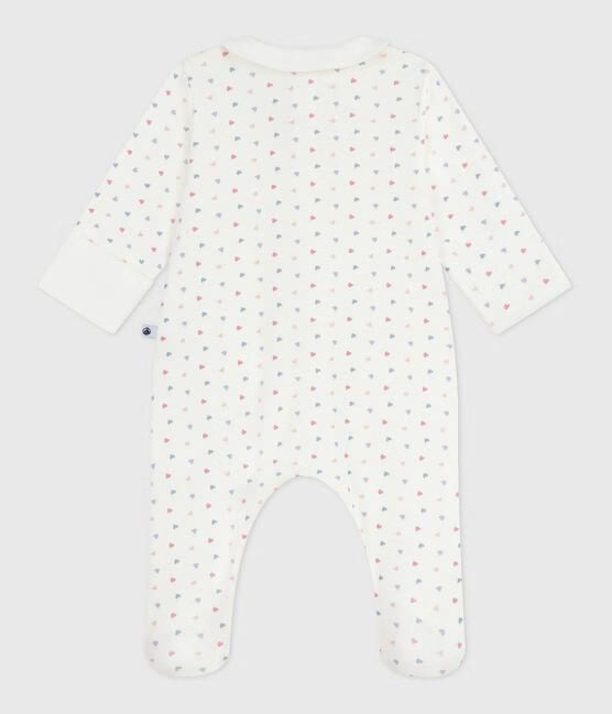 BABIES HEART-PRINT COTTON PYJAMA SUIT WITH A COLLAR